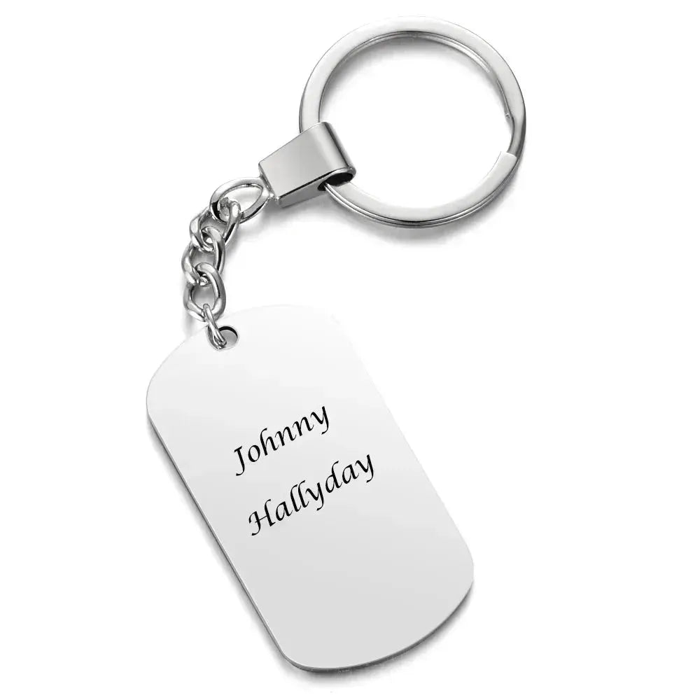 Silver Plated 2 Sides Engraved French Rocker Johnny Hallyday Photo Necklace Pendant female male bijoux femme SL-049 - Königlicher Siegelring