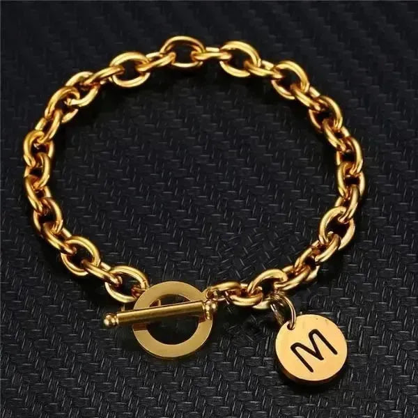 ARMBAND MIT BUCHSTABEN GOLD SILBER - HERREN DAMEN SCHMUCK - INITIALEN ANFANGSBUCHSTABE - Königlicher Siegelring