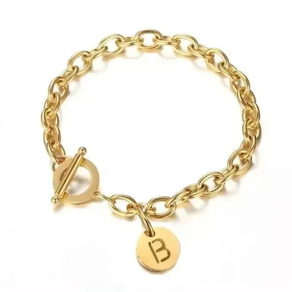 ARMBAND MIT BUCHSTABEN GOLD SILBER - HERREN DAMEN SCHMUCK - INITIALEN ANFANGSBUCHSTABE - Königlicher Siegelring