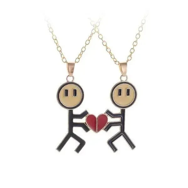 Freundschaftsketten für 2 Magnetische Love Stickman - Königlicher Siegelring
