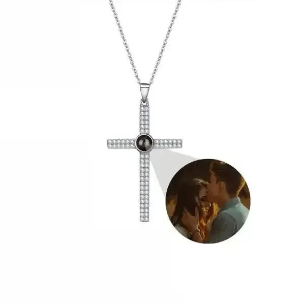 KETTE MIT BILD DRIN IM STEIN - KETTE MIT KREUZ '' 925 ECHT SILBER '' - Königlicher Siegelring