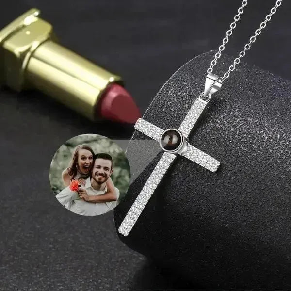 KETTE MIT BILD DRIN IM STEIN - KETTE MIT KREUZ '' 925 ECHT SILBER '' - Königlicher Siegelring