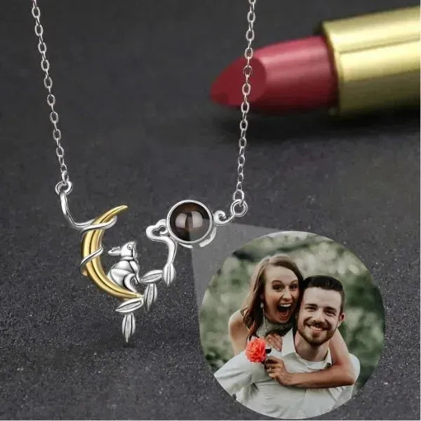 KETTE MIT BILD IM STEIN - 925 ECHT SILBER - KANINCHEN MOTIV - Königlicher Siegelring