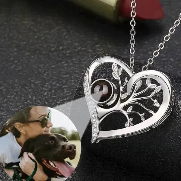 KETTE MIT BILD IM STEIN - PERSONALISIERTE FOTOKETTE MIT HERZ-ANHÄNGER IN ECHT SILBER - Königlicher Siegelring