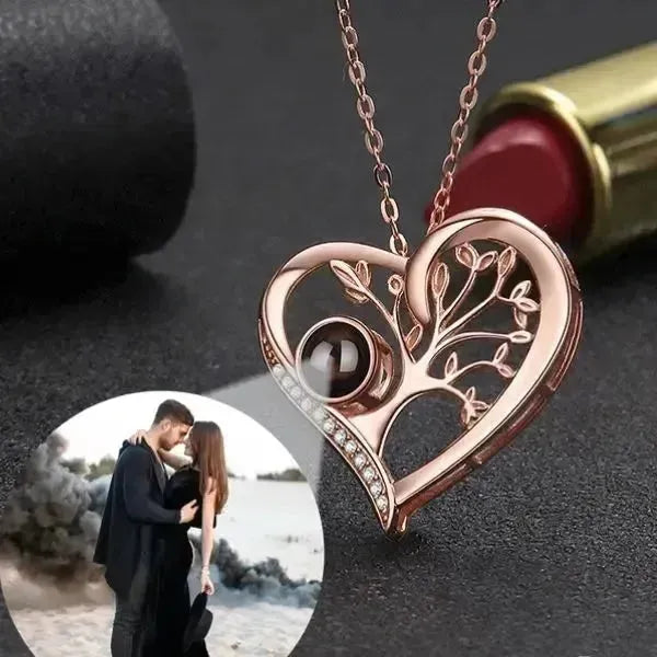 KETTE MIT BILD IM STEIN - PERSONALISIERTE FOTOKETTE MIT HERZ-ANHÄNGER IN ECHT SILBER - Königlicher Siegelring