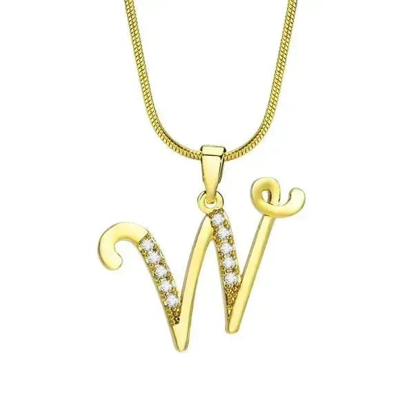 KETTE MIT BUCHSTABEN - FRAUEN TREND CZ STEIN INITIAL HALSKETTE - Königlicher Siegelring