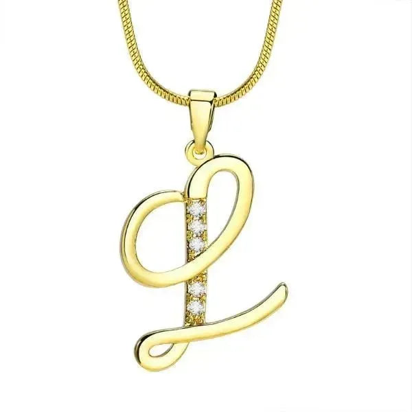 KETTE MIT BUCHSTABEN - FRAUEN TREND CZ STEIN INITIAL HALSKETTE - Königlicher Siegelring
