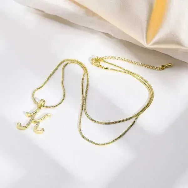 KETTE MIT BUCHSTABEN - FRAUEN TREND CZ STEIN INITIAL HALSKETTE - Königlicher Siegelring