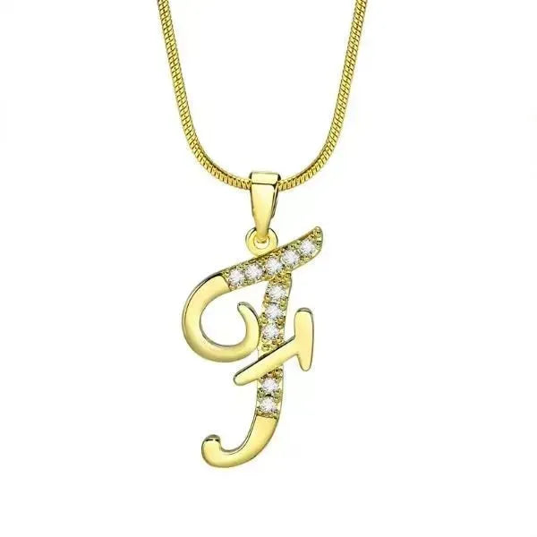 KETTE MIT BUCHSTABEN - FRAUEN TREND CZ STEIN INITIAL HALSKETTE - Königlicher Siegelring