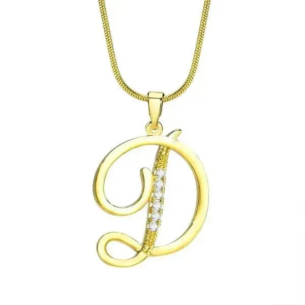 KETTE MIT BUCHSTABEN - FRAUEN TREND CZ STEIN INITIAL HALSKETTE - Königlicher Siegelring