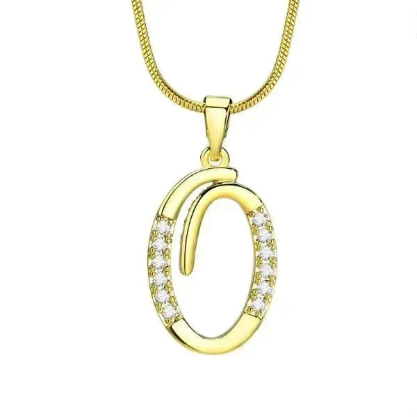 KETTE MIT BUCHSTABEN - FRAUEN TREND CZ STEIN INITIAL HALSKETTE - Königlicher Siegelring