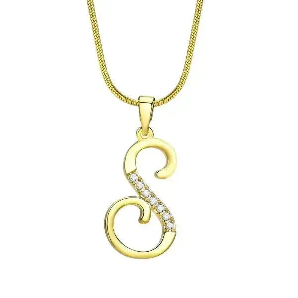 KETTE MIT BUCHSTABEN - FRAUEN TREND CZ STEIN INITIAL HALSKETTE - Königlicher Siegelring