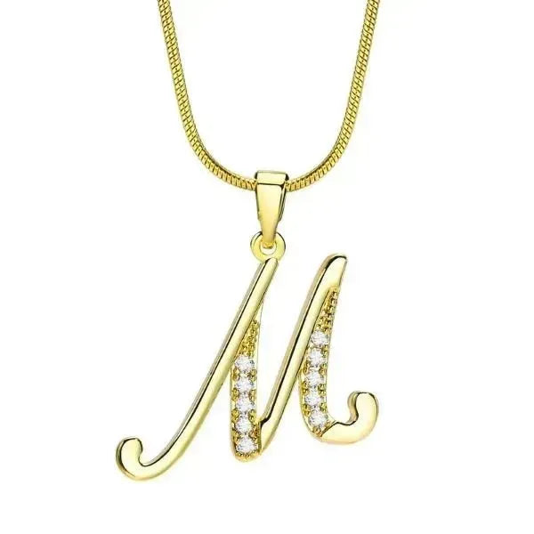 KETTE MIT BUCHSTABEN - FRAUEN TREND CZ STEIN INITIAL HALSKETTE - Königlicher Siegelring
