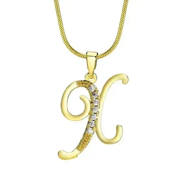 KETTE MIT BUCHSTABEN - FRAUEN TREND CZ STEIN INITIAL HALSKETTE - Königlicher Siegelring
