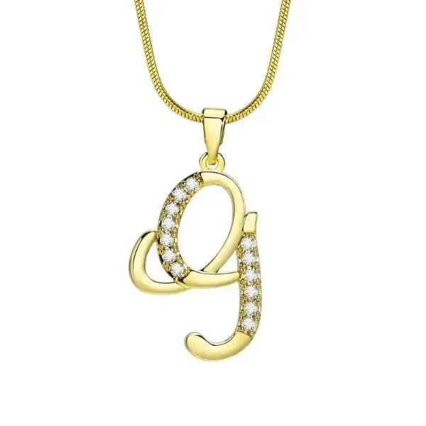 KETTE MIT BUCHSTABEN - FRAUEN TREND CZ STEIN INITIAL HALSKETTE - Königlicher Siegelring