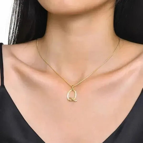 KETTE MIT BUCHSTABEN - FRAUEN TREND CZ STEIN INITIAL HALSKETTE - Königlicher Siegelring