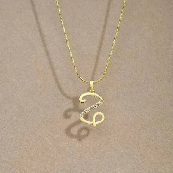 KETTE MIT BUCHSTABEN - FRAUEN TREND CZ STEIN INITIAL HALSKETTE - Königlicher Siegelring