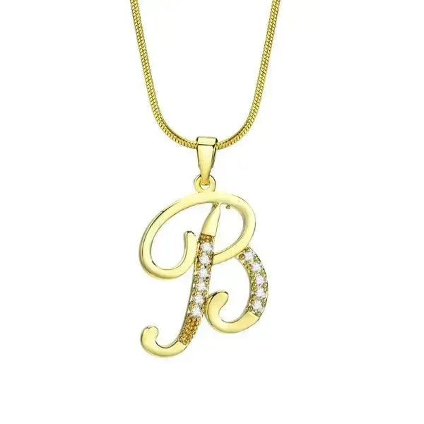 KETTE MIT BUCHSTABEN - FRAUEN TREND CZ STEIN INITIAL HALSKETTE - Königlicher Siegelring