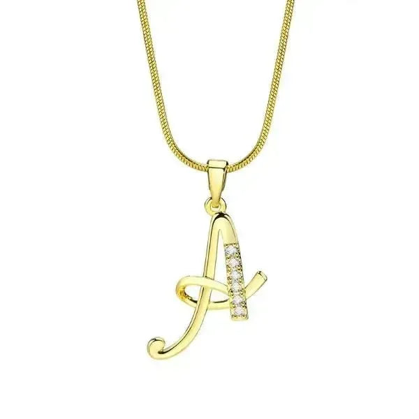 KETTE MIT BUCHSTABEN - FRAUEN TREND CZ STEIN INITIAL HALSKETTE - Königlicher Siegelring