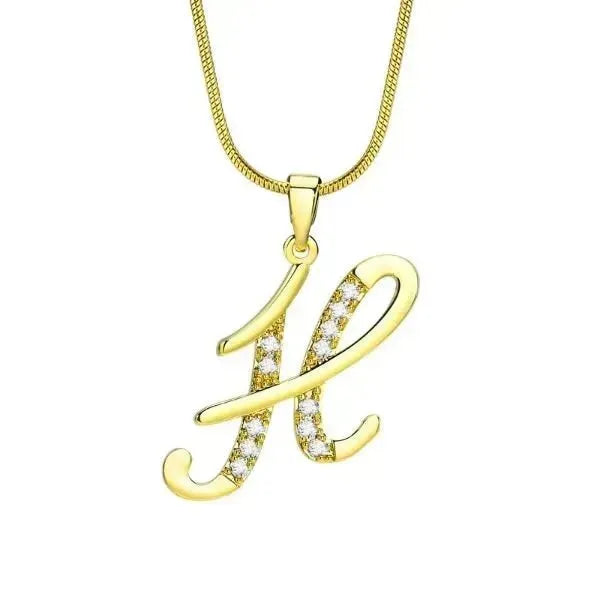 KETTE MIT BUCHSTABEN - FRAUEN TREND CZ STEIN INITIAL HALSKETTE - Königlicher Siegelring