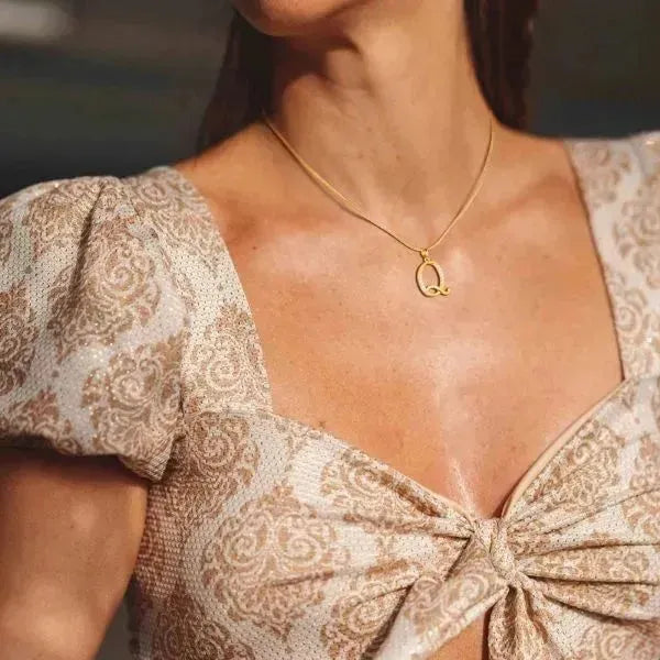 KETTE MIT BUCHSTABEN - FRAUEN TREND CZ STEIN INITIAL HALSKETTE - Königlicher Siegelring