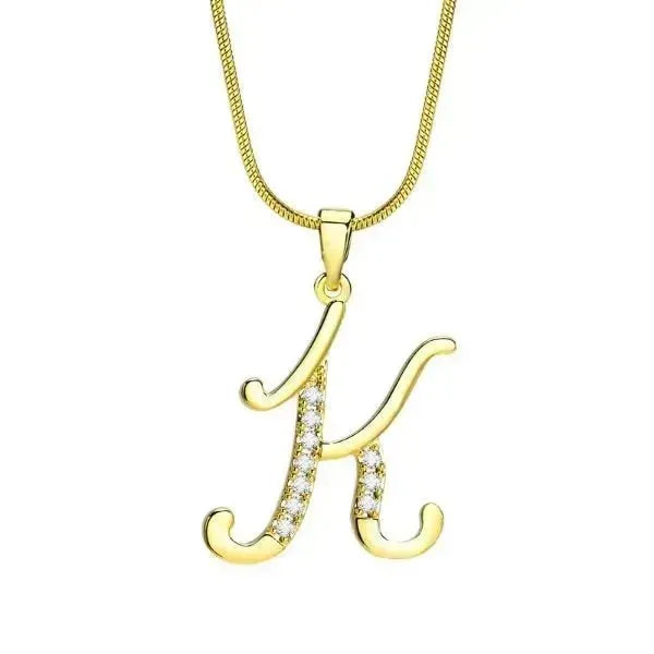 KETTE MIT BUCHSTABEN - FRAUEN TREND CZ STEIN INITIAL HALSKETTE - Königlicher Siegelring