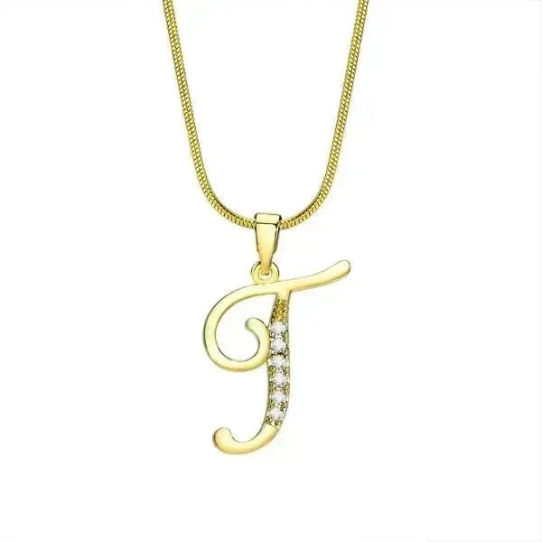 KETTE MIT BUCHSTABEN - FRAUEN TREND CZ STEIN INITIAL HALSKETTE - Königlicher Siegelring