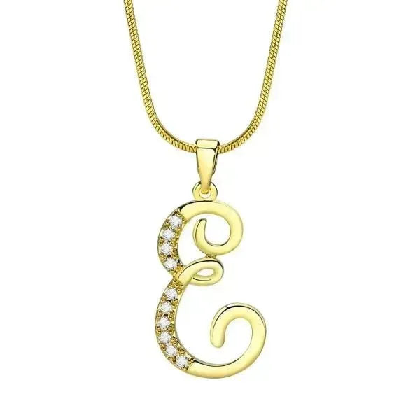 KETTE MIT BUCHSTABEN - FRAUEN TREND CZ STEIN INITIAL HALSKETTE - Königlicher Siegelring