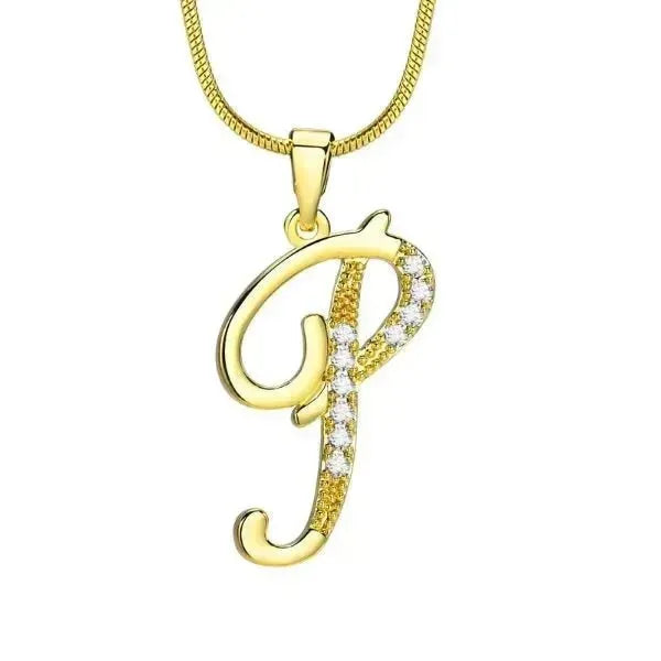 KETTE MIT BUCHSTABEN - FRAUEN TREND CZ STEIN INITIAL HALSKETTE - Königlicher Siegelring