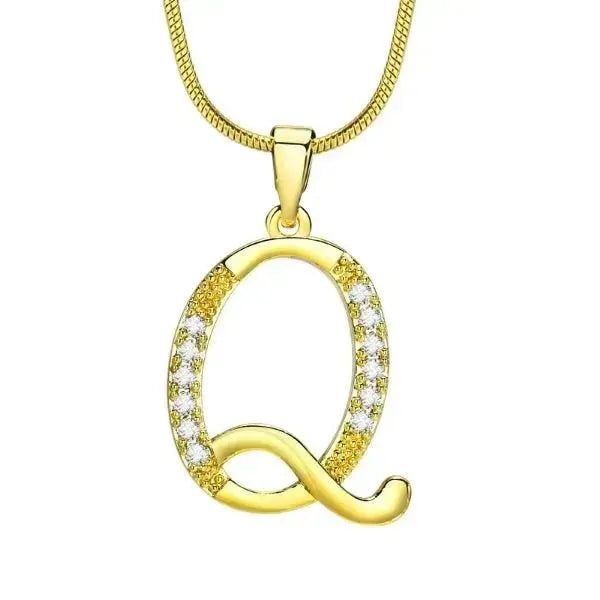 KETTE MIT BUCHSTABEN - FRAUEN TREND CZ STEIN INITIAL HALSKETTE - Königlicher Siegelring
