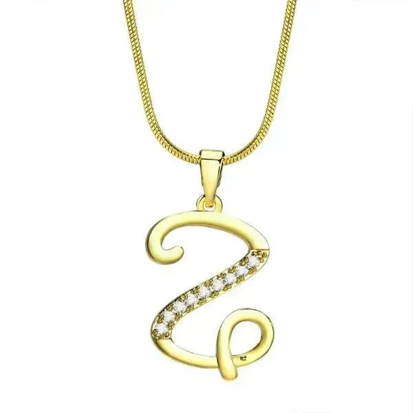 KETTE MIT BUCHSTABEN - FRAUEN TREND CZ STEIN INITIAL HALSKETTE - Königlicher Siegelring