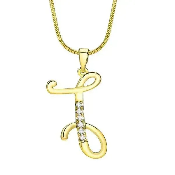 KETTE MIT BUCHSTABEN - FRAUEN TREND CZ STEIN INITIAL HALSKETTE - Königlicher Siegelring