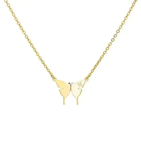KETTE MIT BUCHSTABEN GOLD - SCHMETTERLINGS HALSKETTE - Königlicher Siegelring