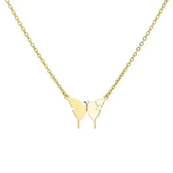 KETTE MIT BUCHSTABEN GOLD - SCHMETTERLINGS HALSKETTE - Königlicher Siegelring