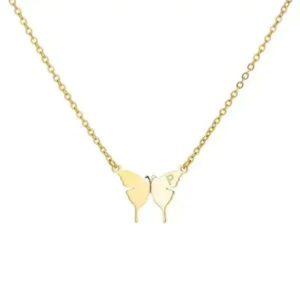 KETTE MIT BUCHSTABEN GOLD - SCHMETTERLINGS HALSKETTE - Königlicher Siegelring