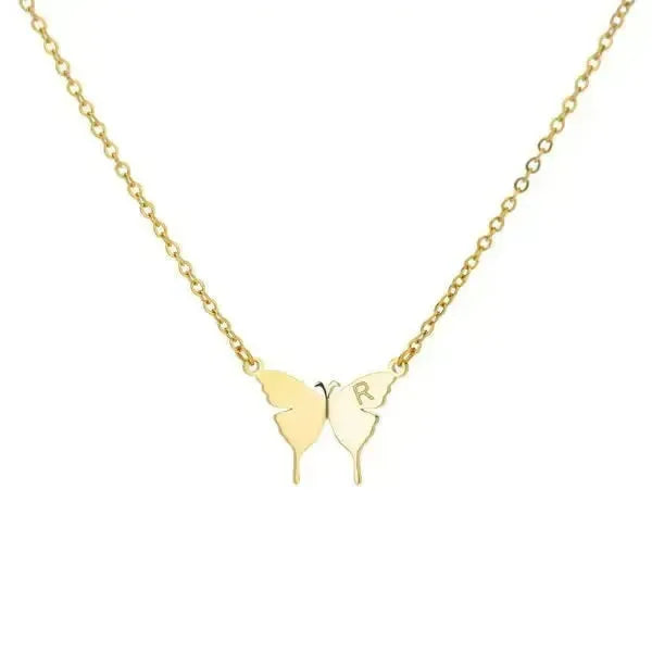 KETTE MIT BUCHSTABEN GOLD - SCHMETTERLINGS HALSKETTE - Königlicher Siegelring