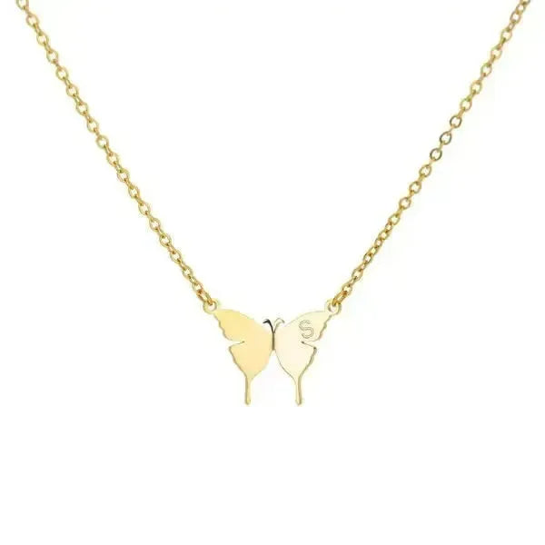 KETTE MIT BUCHSTABEN GOLD - SCHMETTERLINGS HALSKETTE - Königlicher Siegelring