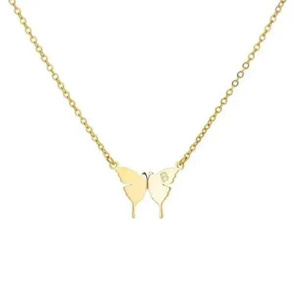 KETTE MIT BUCHSTABEN GOLD - SCHMETTERLINGS HALSKETTE - Königlicher Siegelring