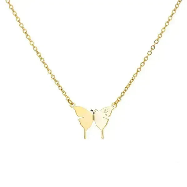 KETTE MIT BUCHSTABEN GOLD - SCHMETTERLINGS HALSKETTE - Königlicher Siegelring
