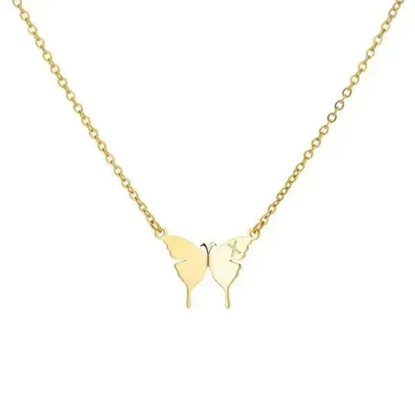 KETTE MIT BUCHSTABEN GOLD - SCHMETTERLINGS HALSKETTE - Königlicher Siegelring