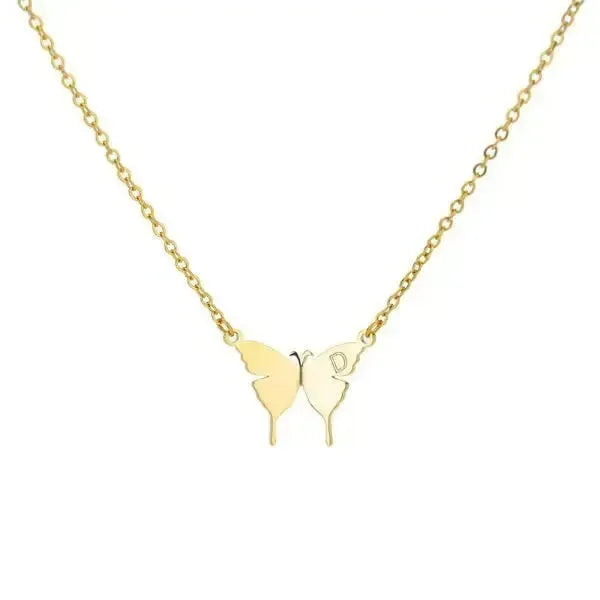 KETTE MIT BUCHSTABEN GOLD - SCHMETTERLINGS HALSKETTE - Königlicher Siegelring