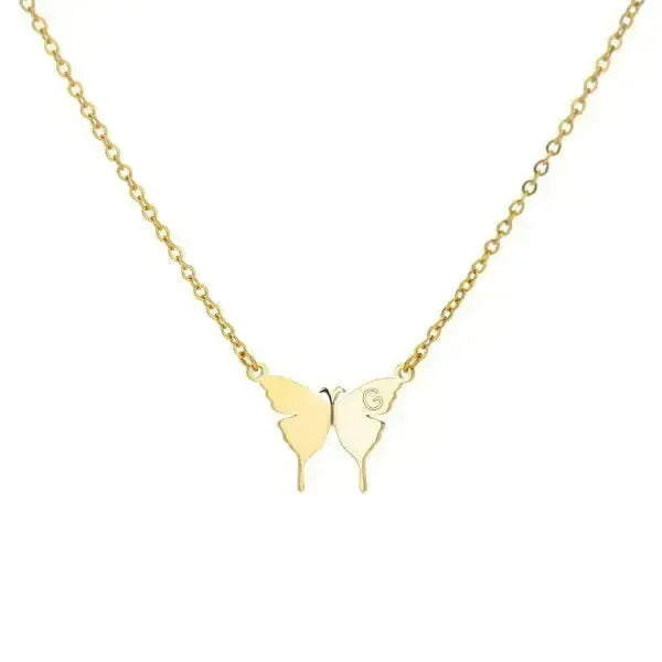 KETTE MIT BUCHSTABEN GOLD - SCHMETTERLINGS HALSKETTE - Königlicher Siegelring