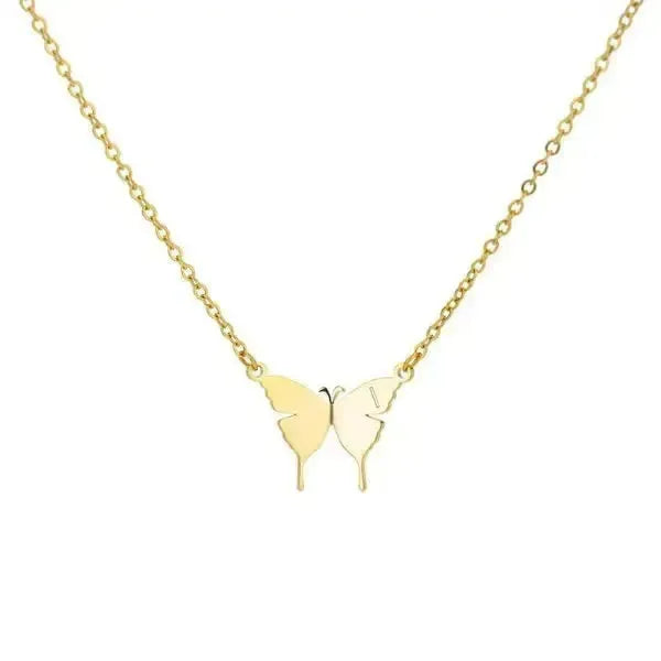 KETTE MIT BUCHSTABEN GOLD - SCHMETTERLINGS HALSKETTE - Königlicher Siegelring
