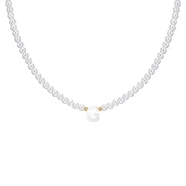 KETTE MIT BUCHSTABEN - PERLENKETTE - Königlicher Siegelring