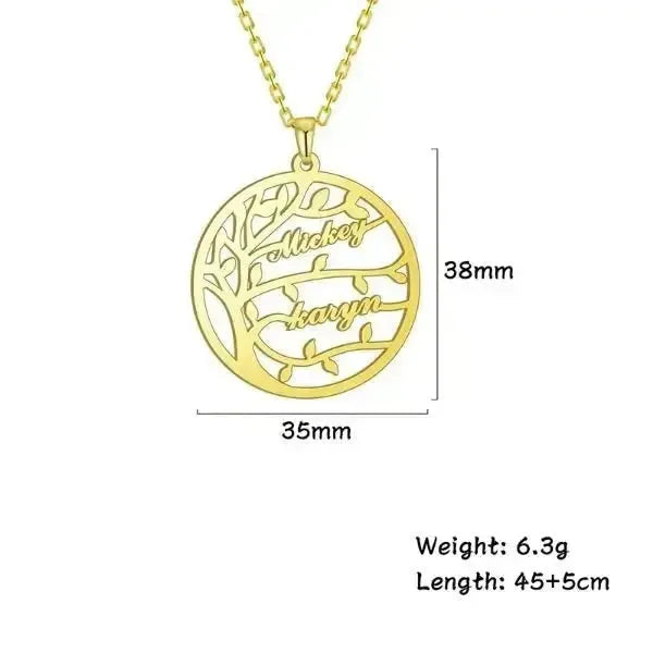 KETTE MIT NAMEN GOLD UND SILBER - BAUM DES LEBENS - Königlicher Siegelring