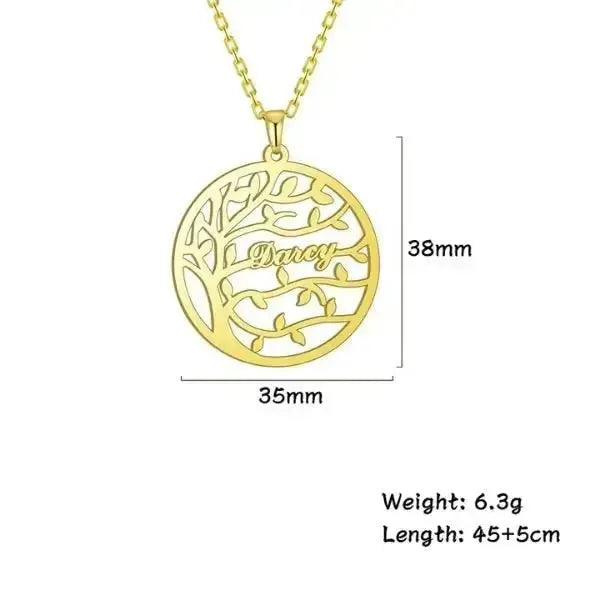 KETTE MIT NAMEN GOLD UND SILBER - BAUM DES LEBENS - Königlicher Siegelring