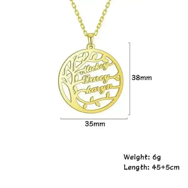 KETTE MIT NAMEN GOLD UND SILBER - BAUM DES LEBENS - Königlicher Siegelring