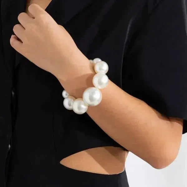PERLENKETTE DAMEN: HALSKETTE UND ARMBAND - IMITATION GROSSE PERLE AUF KURZE HALSKETTE - Königlicher Siegelring
