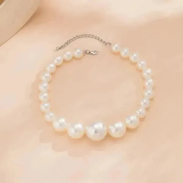 PERLENKETTE DAMEN: HALSKETTE UND ARMBAND - IMITATION GROSSE PERLE AUF KURZE HALSKETTE - Königlicher Siegelring
