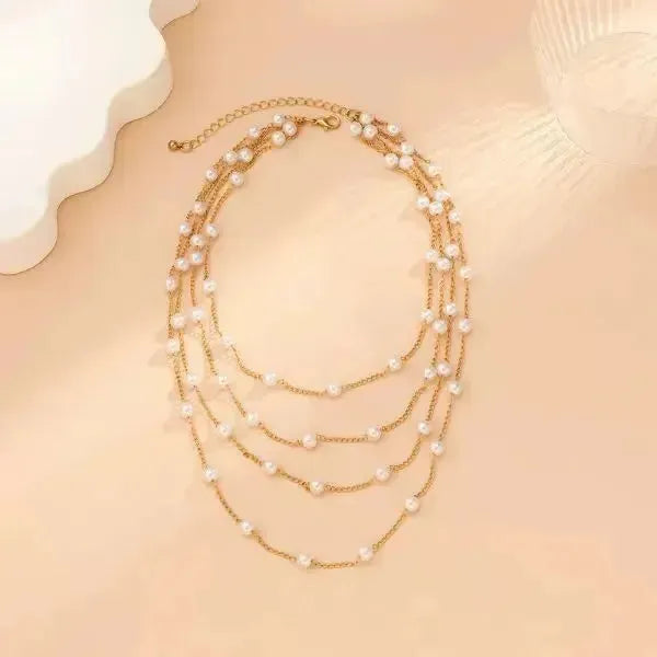 PERLENKETTE DAMEN MODERN IN WEISS UND GOLD - Königlicher Siegelring